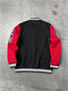 Fashionable Retro Varsity <b>Jacket</b> for Women – Cropped Letterman Style Outerwear with Soft Fabric, Stylish Embroidery Casual Wint - Product Image 3