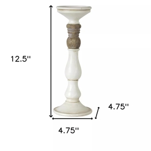 Classic design 2 tone wooden small medium <b>large</b> <b>candle</b> holder 3 pc set pillar <b>candle</b> holder customization options - Product Image 4