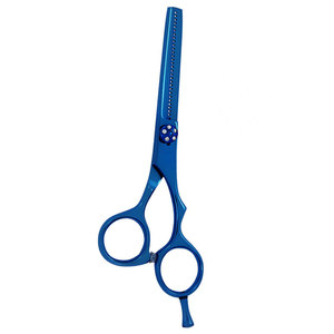 Professional Salon Thinning Scissors Customized Logo Blue <b>Barber</b> Hairdresser Scissors Sharp <b>Blade</b> Tip Stainless Steel - Product Image 2