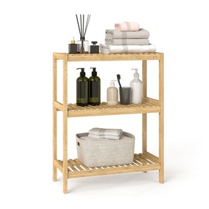 Estante de Almacenamiento Ecológico de Bambú de 3 Niveles, 45 cm, Acabado Natural, Venta al por Mayor - Product Image 1