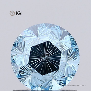 SHREERAJ SOLITAIRE - Diamante Cultivado en Laboratorio con Corte Escalonado, 1 Quilate, Certificado IGI, Color Azul Intenso, Corte Hexagonal para Joyería - Product Image 1