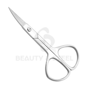 Ciseaux à ongles mats argentés de qualité supérieure avec bord incurvé professionnel et poignées ergonomiques larges pour une précision professionnelle en salon - Product Image 1