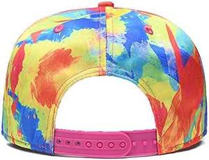 Colorful <b>Abstract</b> Print 6-Panel Snapback Cap Unisex Street Style Casual Hat Spring Summer Polyester Cotton <b>Canvas</b> - Product Image 4