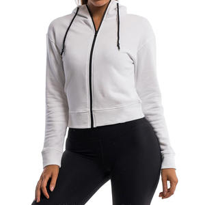 Sudadera con capucha corta de lana de algodón de manga larga para mujer de alta calidad Nueva llegada Sudaderas con capucha y sudaderas de fitness de alta tendencia - Product Image 1