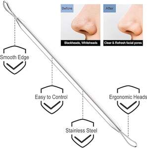 Extracteur de points noirs et d'acné de haute qualité en acier inoxydable – Outil d'extraction des comédons - Product Image 2