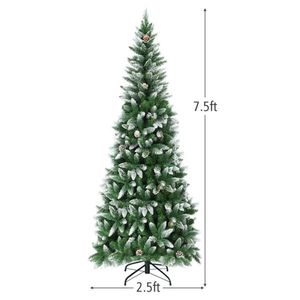 7.5 Feet Pine Cone Christmas Tree Artificial with Dazzling Christmas Decorations - Product Image 1