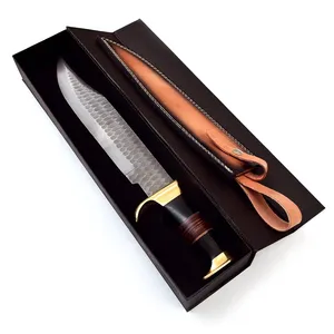 Hot Selling DIY Hand Forged Professional Damascus Steel Fixed Blade Drop Point Survival Hunting Outdoor Camping <b>Knife</b> OEM - Product Image 4