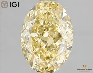 Fancy Vivid Yellow Farbe VS1 Reinheit IGI Zertifizierter CVD Laborgezüchteter Diamant Ovale Form 2,51 Karat für den perfekten Verlobungsring - Product Image 1