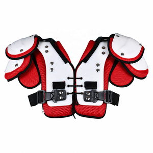 Red White Breathable Football Shoulder Pads Adjustable Buckle Strap Vest Adult Unisex <b>Mesh</b> Football Chest Protector - Product Image 1