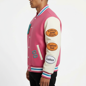 แจ็คเก็ตเบสบอล OEM ขนสัตว์แท้ 100% สำหรับทุกเพศ คุณภาพสูง ปกเสื้อแบบกำหนดเองได้ แจ็คเก็ต Letterman Varsity สำหรับผู้ชาย เหมาะสำหรับมหาวิทยาลัยและวิทยาลัย - Product Image 3