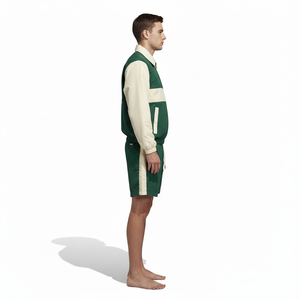 Ensemble veste et short coupe-vent et respirant pour homme, style streetwear, polyester/nylon, avec fermeture à cordon - Product Image 3