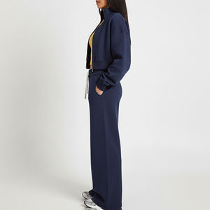 Conjunto Deportivo Personalizado con Estampado Digital Completo para Mujer, Chaqueta con Cremallera y Pantalones de Felpa Francesa de Algodón Oversize - Product Image 6