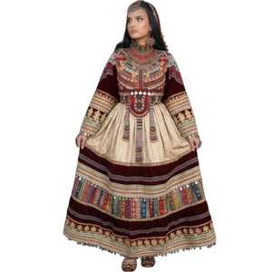 Robe maxi en coton de qualité supérieure, brodée de motifs ethniques, confectionnée à la main, design personnalisé, qualité d'exportation, robes décontractées afghanes - Product Image 1