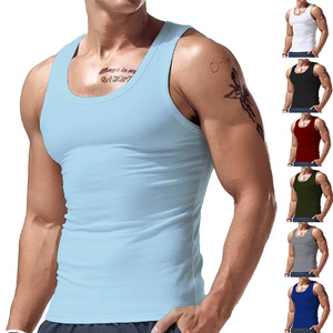New Men's Summer 100% Polyester <b>Tank</b> <b>Top</b> Trendy Sports Casual Versatile Sleeveless <b>Top</b> - Product Image 2