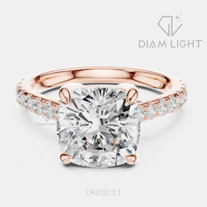 4.015CT <b>Cushion</b> Cut Lab Grown Diamond <b>Ring</b> in 14K White Gold with IGI Certified F+ Color VS+ Clarity Elegant New Engagement <b>Ring</b> - Product Image 5
