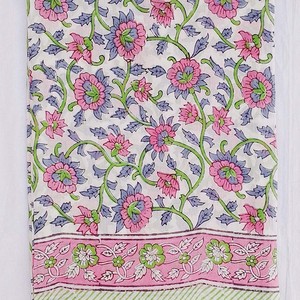 Paréo en coton imprimé à la main motif cachemire floral pour femme, léger, pour l'été, la plage, écharpe, couvre-maillot de bain, séchage rapide - Product Image 4