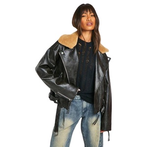 Veste de moto pour femme en coton tricoté respirant imperméable grande taille ajustée à fermeture éclair légère longueur régulière - Product Image 1