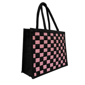 Bolsas de compras de yute teñidas decorativas con bonitos bolsos de compras de diseñador para mujer precio asequible - Product Image 2