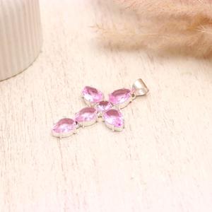 kunzite pendant pink kunzite necklace kunzite gemstone jewelry kunzite <b>silver</b> pendant natural kunzite pendant kunzite cross <b>pen</b> - Product Image 1