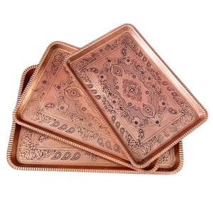 Plateau de service alimentaire en aluminium fait main, tendance du moment, vaisselle élégante pour la présentation de desserts et de chocolats en restaurant - Product Image 6