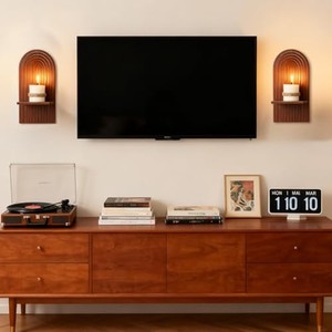Handcrafted <b>Walnut</b> Wood Arched Wall <b>Shelf</b> Candle Holder - Wholesale - Product Image 5