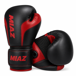 Guantes de Boxeo MIAZ Blancos y Azules de Cuero Transpirable y Ligero con Cierre para Entrenamiento de Adultos, Precio al por Mayor, Precio Económico, OEM - Product Image 3