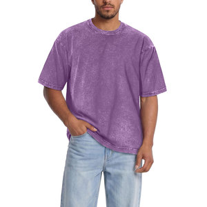 Camiseta de Algodón Grueso Lavado Estilo Vintage Oversize Unisex Lisa para Streetwear al por Mayor - Product Image 3