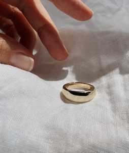 Wide Tapered Christian Unisex Gold Wedding Bands 14K 18K Solid Gold Minimalist Modern Luxury <b>Plain</b> Chunky Stackable <b>Rings</b> - Product Image 6