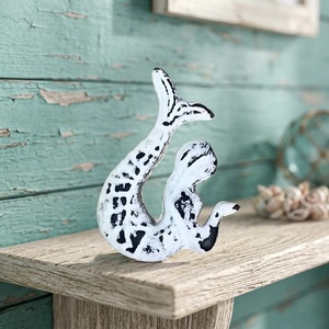 <b>White</b> Mermaid Shape Cast Iron Furniture <b>Knob</b> Modern Design Handle Beads Art CIK 162 for Home Bar Cabinet Wardrobe <b>Door</b> Decor - Product Image 1