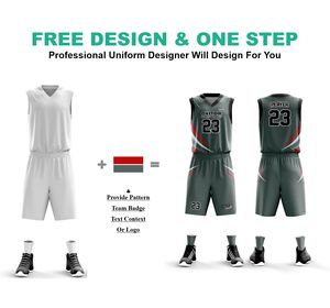 Ensemble de maillots de basket-ball sublimés personnalisés, col en V, sans manches, évacuation de l'humidité, uniformes unisexes pour adultes avec nom d'équipe et de joueur - Product Image 2