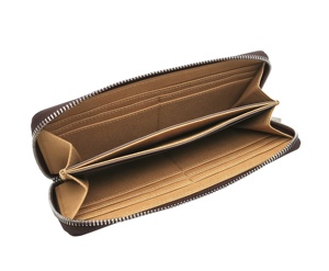 ODM Castello 2024 nouveau Design cuir de vachette véritable cuir souple longue fermeture éclair unisexe portefeuille noir marron foncé hommes femmes Polyester - Product Image 4