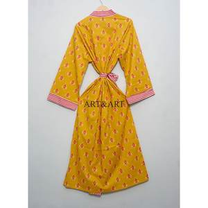 Bata Kimono Ligera 100% Algodón con Estampado Floral Tradicional para Mujer, Ideal para Dormir y Relajarse en Casa - Product Image 5