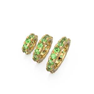 Colgante Redondo de Peridoto en Oro Amarillo de 14k, Colgante de Peridoto en Forma de Rueda, Soporte para Colgante Redondo, Conector de Banda de Olivino Redondo Eternity, Agosto - Product Image 4