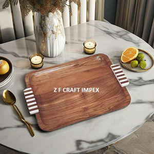 Custom Designed Acacia <b>Wood</b> Serving <b>Tray</b> Handmade <b>Decorative</b> Resin <b>Tray</b> for Home Wedding Ramadan Best Gift for Chocolate Packing - Product Image 1