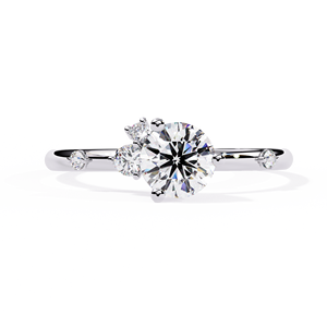 Rose Gold Oval Cut Diamond Engagement <b>Ring</b> Three Stone Bridal Band Prong Set Jewelry for Women - Product Image 6