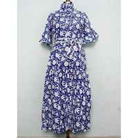 Robe longue d'été en coton indien faite à la main, personnalisable, pour femme, style vintage, coupe trapèze, imprimé au bloc, naturelle, écologique et lavable – Vente en gros