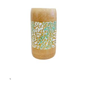 Vaso de bambú natural con incrustaciones de perlas Vasos de fibra de bambú Opciones al por mayor personalizables disponibles para marca única - Product Image 2