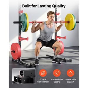 Rack Multifunzionale per Palestra Domestica con Larghezza Regolabile, Attrezzatura per Allenamento con 6 Bande e Pioli per Squat, Leg Press e Bilanciere - Product Image 6