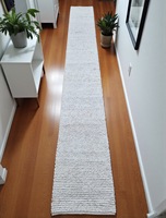 Handmade Wool Low Pile Solid Pattern Runner Rug with Latex Backing HARI ENTERPRISES Long Narrow Hallway Modern Minimalist