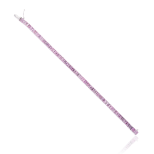 Factory Price 925 Sterling Silver Baguette Cut Natural Pink <b>Sapphire</b> Gemstone <b>Tennis</b> <b>Bracelet</b> For Women's - Product Image 6