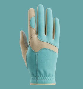 Gant de golf en cuir Cabretta pour droitier, matière PU, microfibre antidérapante, fermeture auto-agrippante, unisexe, sport, à enfiler, beige turquoise - Product Image 1