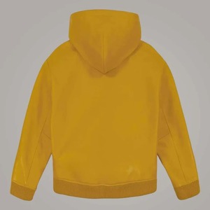 แจ็คเก็ตนักบินหนัง Nappa สีเหลือง Avirex พร้อมฮู้ด สไตล์อเมริกัน - Product Image 2