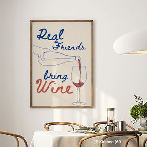 Arte de pared en lienzo para cocina, póster con ilustración de cita sobre vino, decoración moderna para pared de bar, impresión en lienzo - Product Image 3