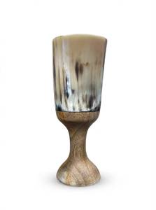 Vaso de Cerveza Vintage de Vidrio con Base de Madera para Fiestas - Product Image 3
