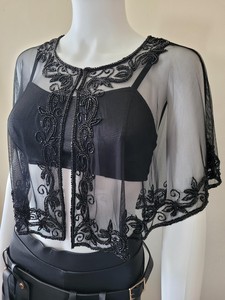 Top corsé de mujer con flecos y cuentas, diseño envolvente, brillante con diamantes, estilo camisola y tubo, ideal para escenario - Product Image 3