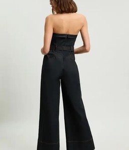 <b>Ladies</b> Button Front Denim Jumpsuit Classic Jean One Piece Casual Clothing Wholesale Factory Supplier Playsuit <b>Overalls</b> Trousers - Product Image 6