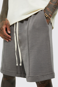 Pantalones cortos deportivos para hombre, los más vendidos, con dobladillo sin rematar, hechos a medida, 100% algodón, color gris heather, cómodos. - Product Image 5