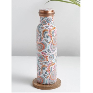 Luxury Floral Design Copper <b>Bottle</b> for <b>Water</b> Storage Leak Proof Ayurvedic Drinkware for Home Hotel Travel Office and Daily Use - Product Image 5