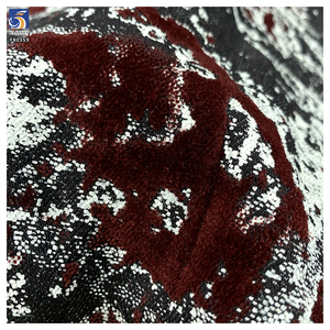 YX1359 Tela Vaquera Flocada de Alta Calidad, Personalizada, 10oz 400gsm, Color Borgoña, Poliéster Elástico, para Chaquetas - Product Image 3