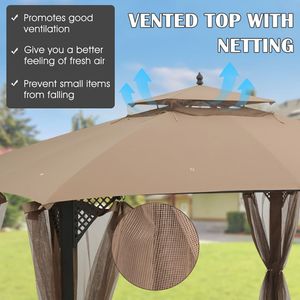 Telo di Ricambio per Gazebo 10 x 12 Piedi con Fori di Ventilazione e Drenaggio - Product Image 5
